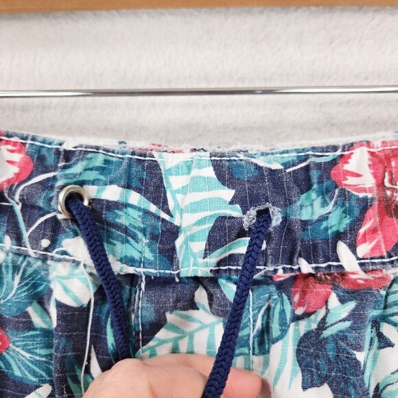 Another Hype Piece Pants Mens Large Blue Floral AHP Hawaiian Ripstop Joggers - Picture 3 of 13